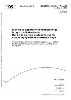 DANSK DS/EN 60335-2-76 + A1, A11 + CD-ROM (SIK)