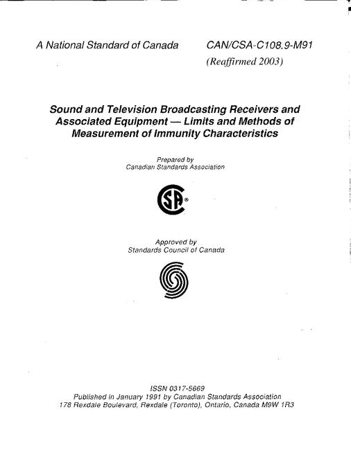 CAN/CSA C108.9-M91 (R2003)
