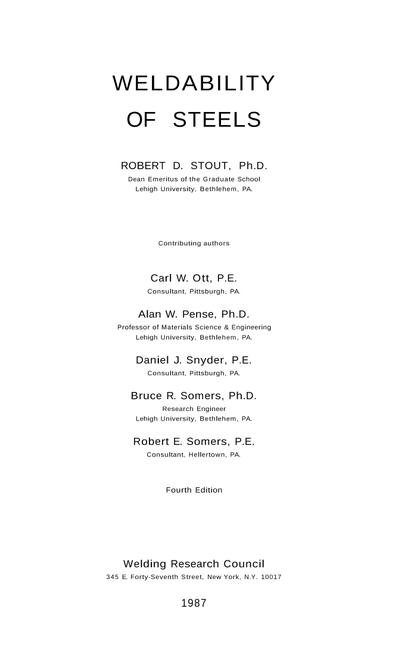 Weldability of Steels