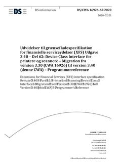DANSK DS/CWA 16926-62