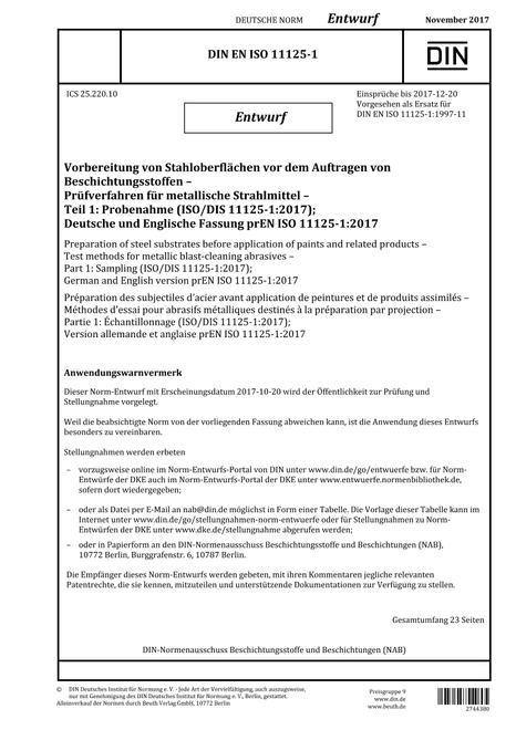 DIN EN ISO 11125-1 - DRAFT