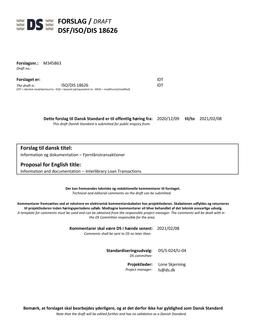 DANSK DSF/ISO/DIS 18626