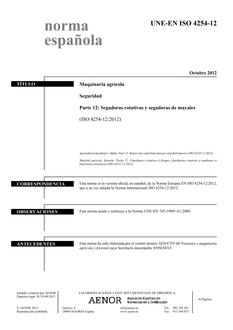 AENOR UNE-EN ISO 4254-12