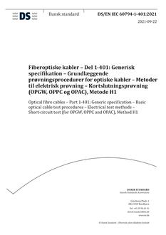 DANSK DS/EN IEC 60794-1-401
