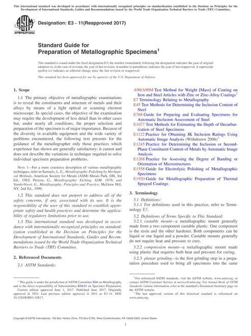 ASTM E3-11(2017)