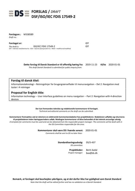 DANSK DSF/ISO/IEC FDIS 17549-2