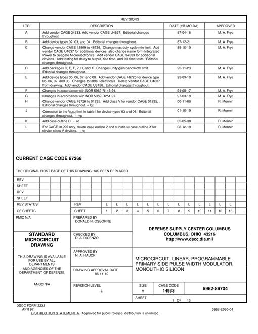 MIL DSCC 5962-86704L