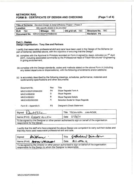 NR NR/CIV/SD/FORMB/230 ISSUE P3