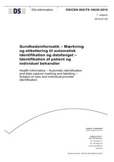 DANSK DS/CEN ISO/TS 18530