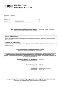 DANSK DSF/ISO/IEC FCD 15289