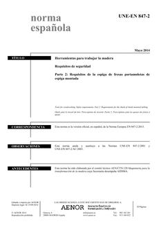 AENOR UNE-EN 847-2