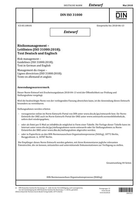DIN ISO 31000 - DRAFT