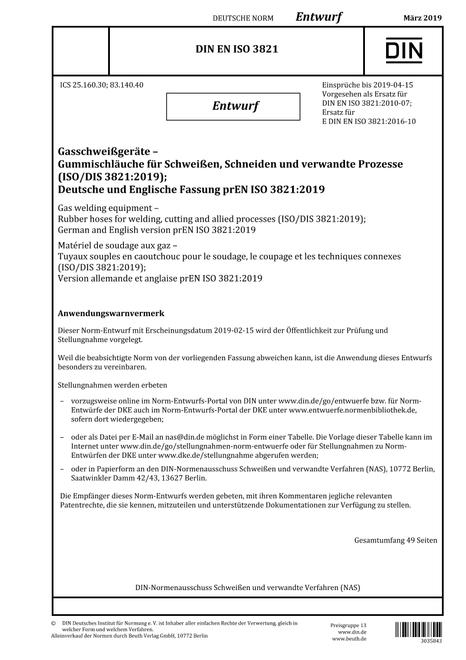 DIN EN ISO 3821 - DRAFT