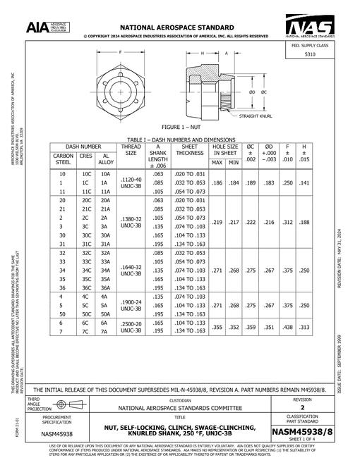 AIA NASM45938/8