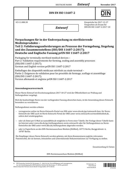 DIN EN ISO 11607-2 - DRAFT