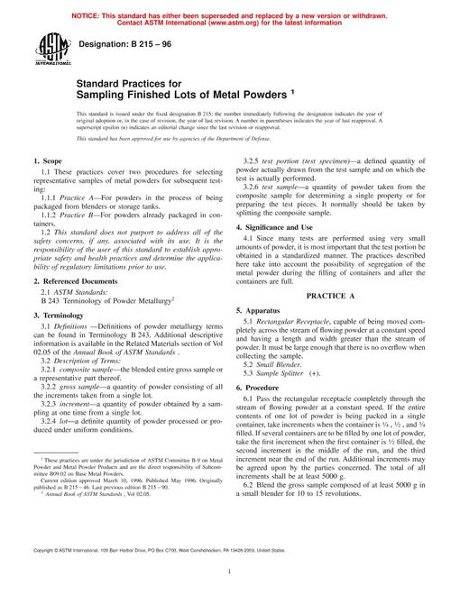 ASTM B215-96