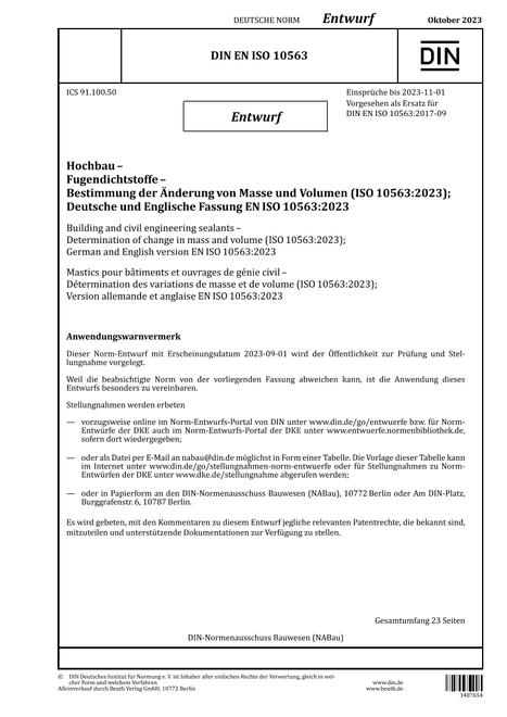 DIN EN ISO 10563 - DRAFT