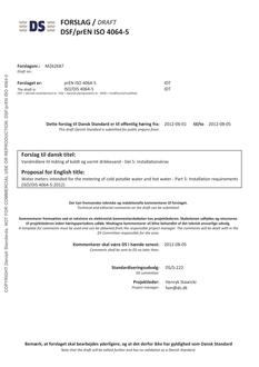 DANSK DSF/PREN ISO 4064-5