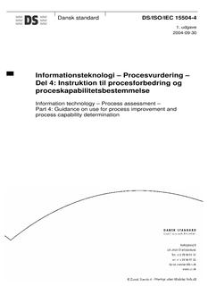 DANSK DS/ISO/IEC 15504-4