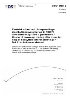 DANSK DS/EN 61557-2
