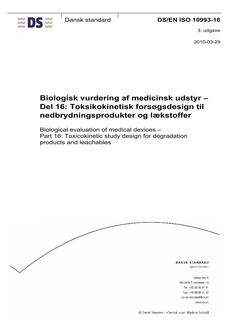 DANSK DS/EN ISO 10993-16
