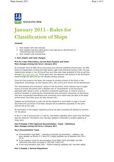 DNV DNV-RU-SHIPS SUMMARY OF CHANGES