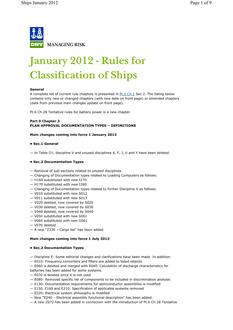 DNV DNV-RU-SHIPS SUMMARY OF CHANGES