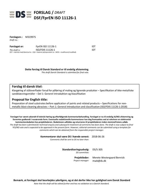 DANSK DSF/FPREN ISO 11126-1