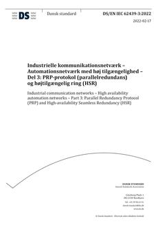 DANSK DS/EN IEC 62439-3