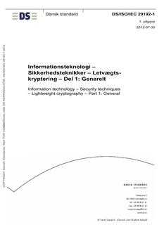 DANSK DS/ISO/IEC 29192-1