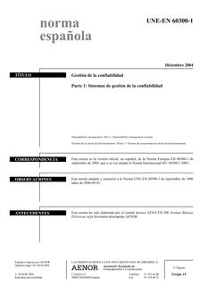 AENOR UNE-EN 60300-1