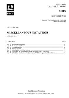 DNV DNV-RU-SHIPS PART 6 CHAPTER 1