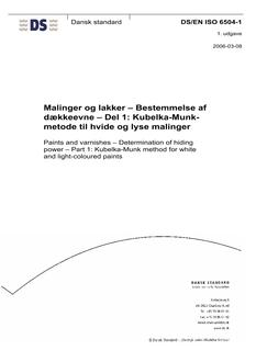 DANSK DS/EN ISO 6504-1
