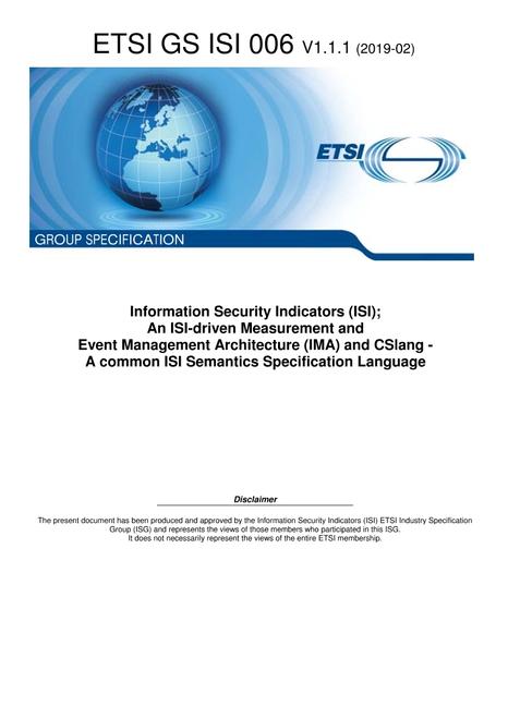 ETSI GS ISI 006