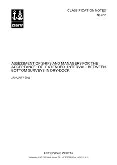 DNV DNV CLASSIFICATION NOTES 72.2
