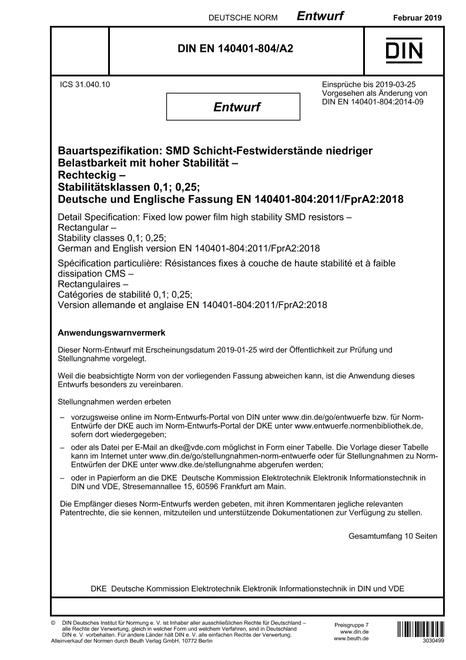 DIN EN 140401-804/A2 - DRAFT
