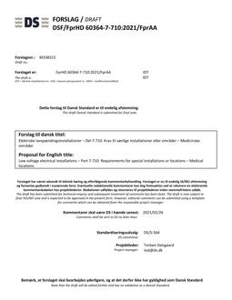 DANSK DSF/FPRHD 60364-7-710/FPRAA