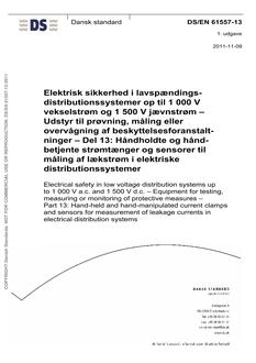 DANSK DS/EN 61557-13