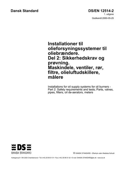 DANSK DS/EN 12514-2