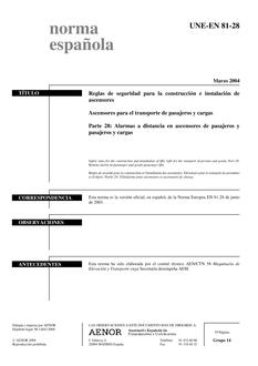 AENOR UNE-EN 81-28