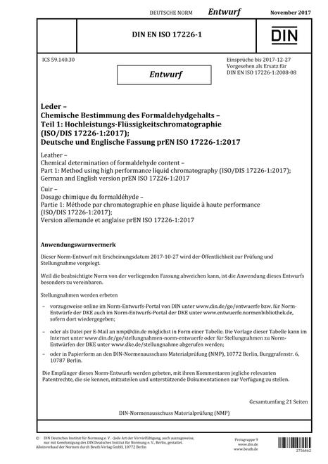 DIN EN ISO 17226-1 - DRAFT