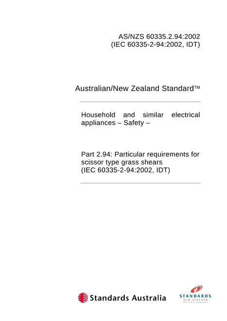 AS/NZS 60335.2.94:2002