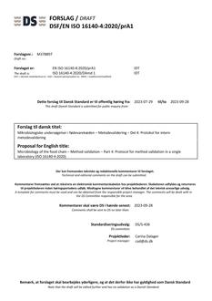 DANSK DSF/EN ISO 16140-4/PRA1