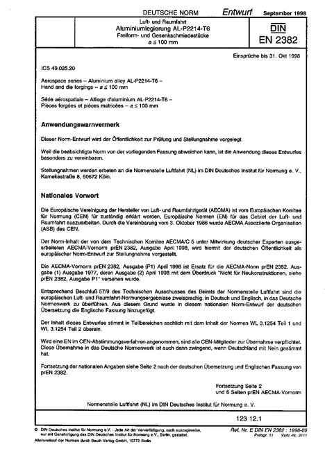 DIN EN 2382 - DRAFT