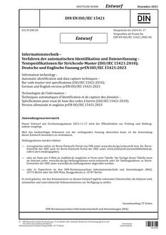DIN EN ISO/IEC 15421 - DRAFT