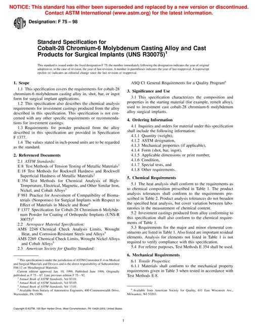 ASTM F75-98