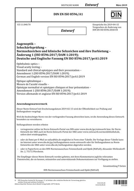 DIN EN ISO 8596/A1 - DRAFT