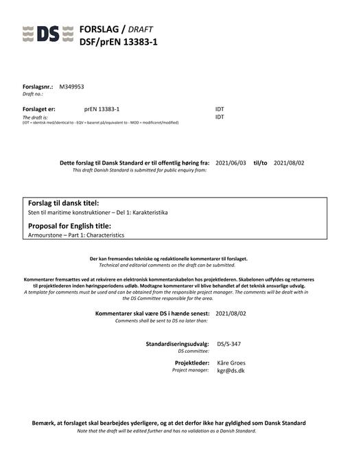 DANSK DSF/PREN 13383-1