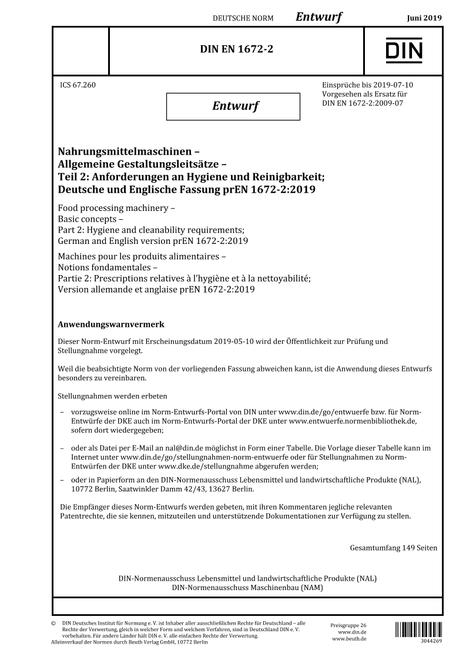 DIN EN 1672-2 - DRAFT