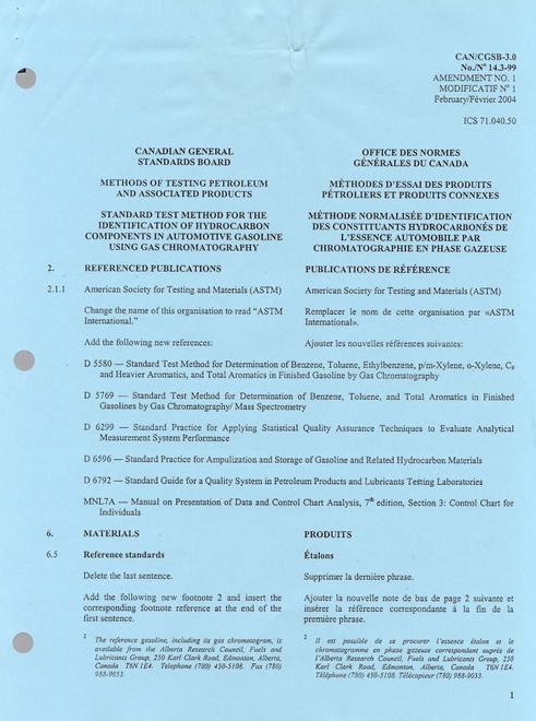 CAN/CGSB 3.0 NO. 14.3-99 AMEND. NO. 1